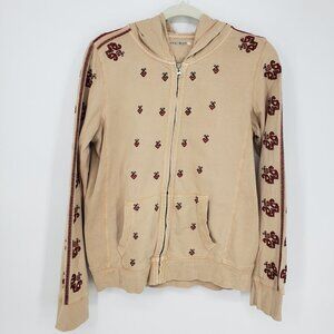 Lucky Brand Vintage Y2K Embroidered Zip Up Hoodie Sweatshirt